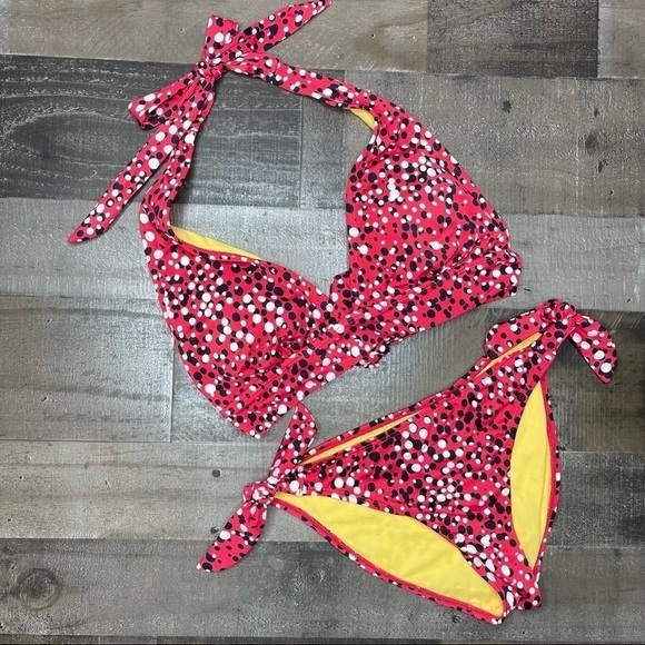 Seven7 Red Polka Dot Bikini size Medium - Picture 1 of 9